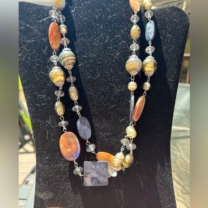 NWOT Stunning multi- Color Stone Necklace 11” length